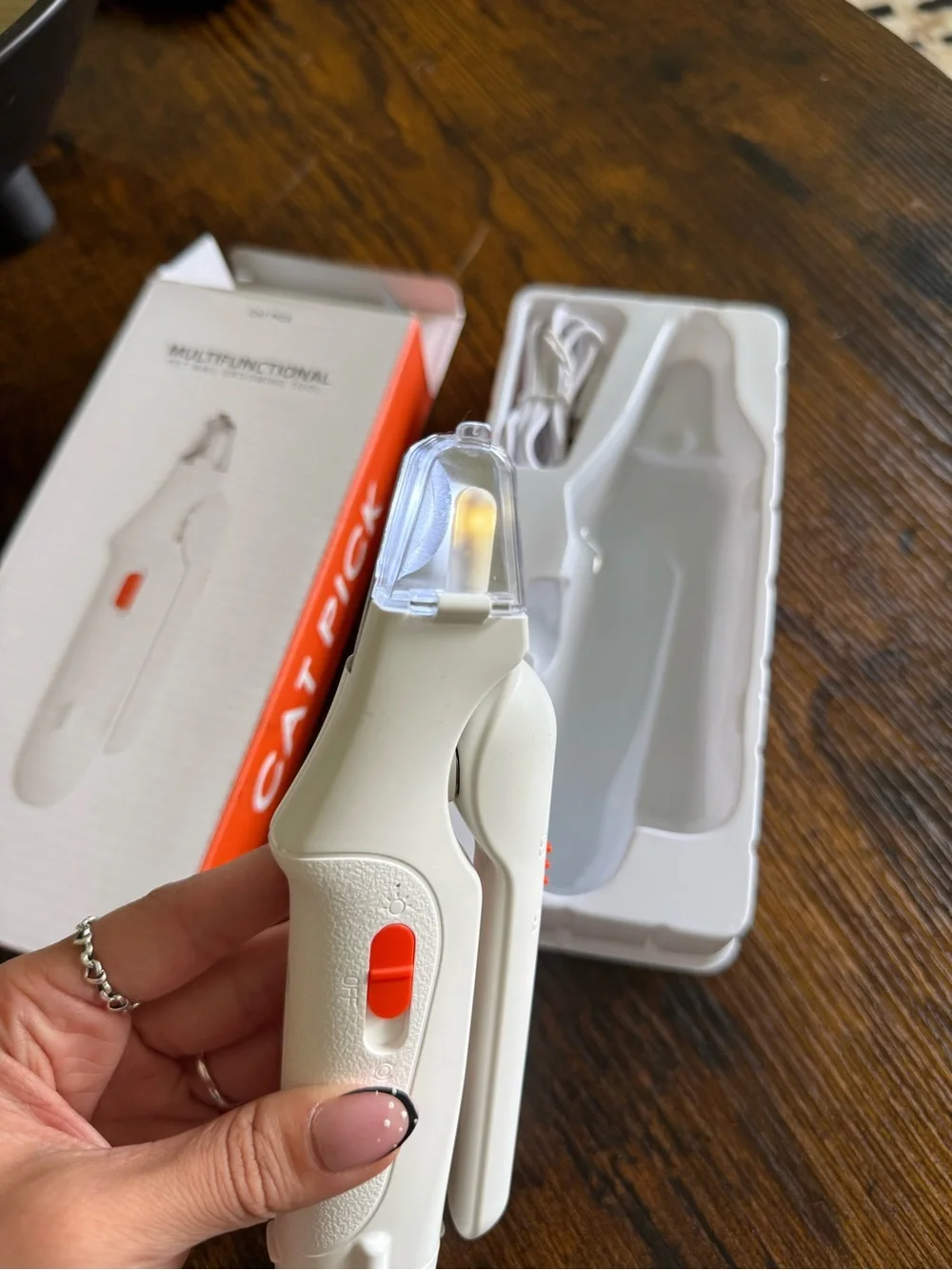 Multifunctional Pet Nail Grooming Tool - White with Orange Accents (NEVER USED)